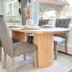 AVAILABLE NOW! Custom Built Dining Table Solid wood Farmhouse Set Modern Rustic Bench Country Oval Round Counter Breakfast Height  Farm House 