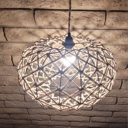 Rustic Handmade Hemp Rope Hanging Lamp