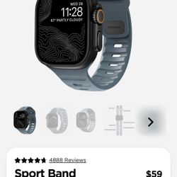 APPLE WATCH SPORT BAND FROM NOMAD GOODS MARINE BLUE LARGE 