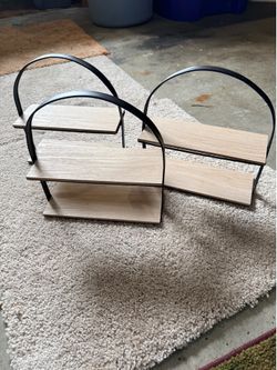 3 Two-Tier Display Shelves