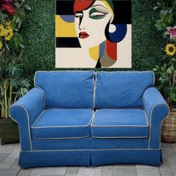 (Free Delivery 🚚) Blue Aqua Loveseat 🛋️ 