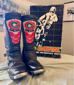 Vintage 1983 Gaerne Italian black leather motocross boots
