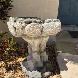 Two Piece Concrete Birdbath
