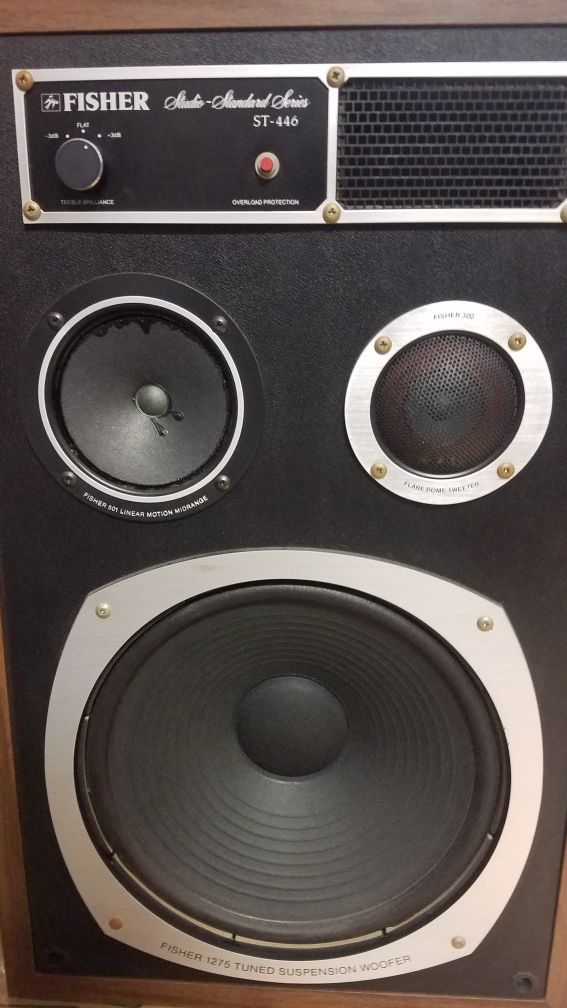 Vintage Fisher Model ST-446 Stereo Speakers Pair.