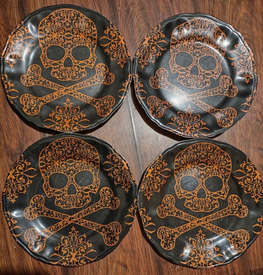 Halloween Plastic Skull Plates