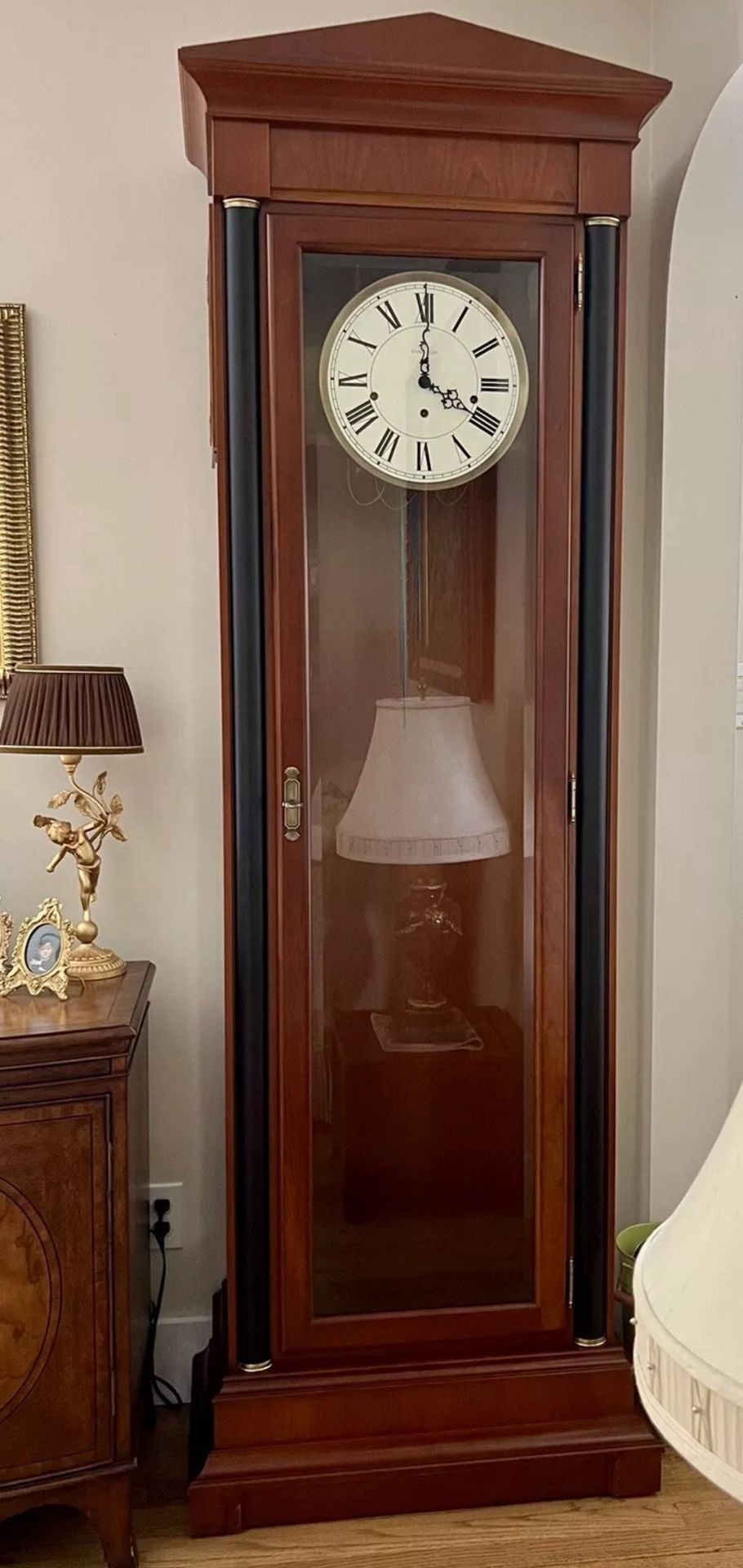 7’ Ethan Allen Grandfather clock - Beautiful And Modern Look-No Weights & Chain