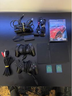 PS2 PlayStation 2 Bundle- 2 Controllers 2 Games