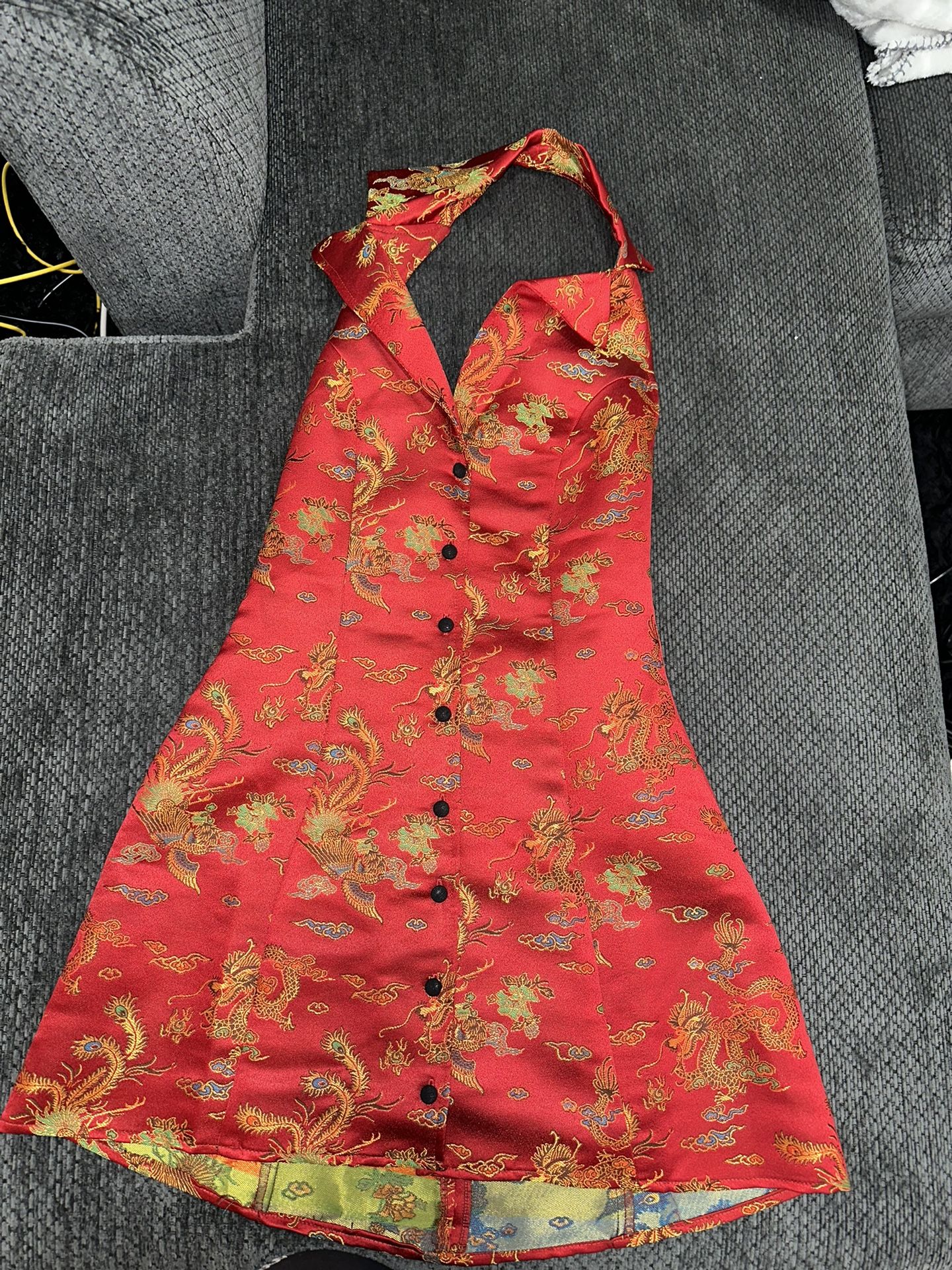 Dragon/ Asian Themed Halter Top Dress