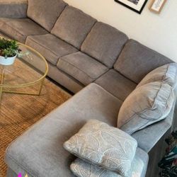 Altari Alloy / Slate L Shape Comfy Large Deep Seating Sectional Couch| Modern Sofa | Living Room Furniture @ Fast Delivery 🚚