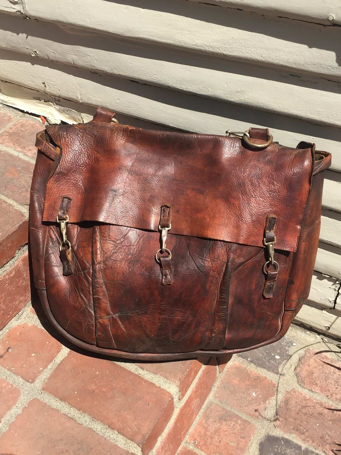 1967 Vintage Antique Leather Jumbo Bag US Mail By BUCHEIMER