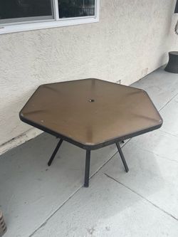Glass patio table