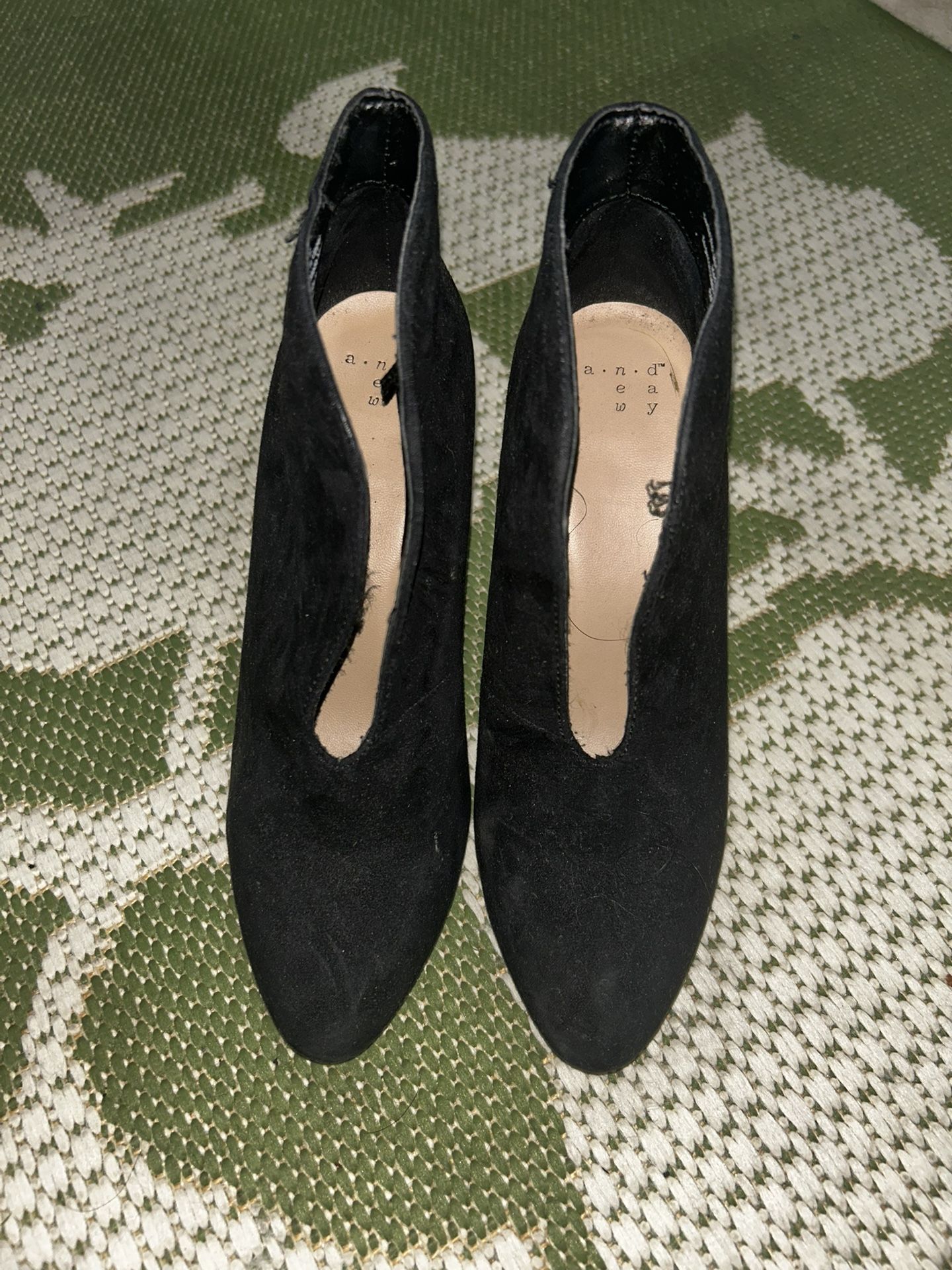 a.n.a Black Suede Heels - Size 6