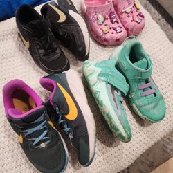 Girls Shoes, Nikes And Hello Kitty Crocs