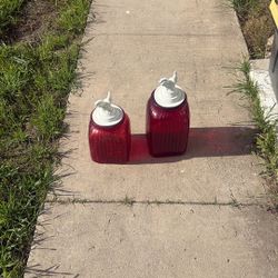 2 Decorative Rooster Jars