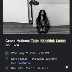 KENDRICK LAMAR x SZA :  Grand National Tour