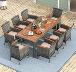 9pc Outdoor Patio Furniture Dining Table Set