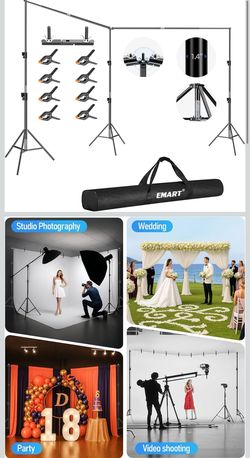 EMART Back Drop Adjustable Stand (10ft x20ft Wide)