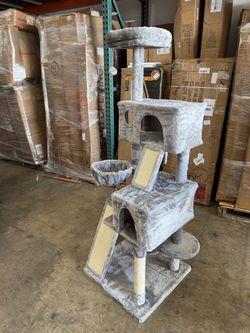 65 inch Tall Light Gray Cat Tree