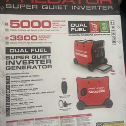 Brand New 5000W Super Quiet Generator (Gas or Propane) – Never Used