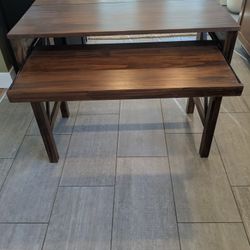 Wood Desk With Pull Out Tray