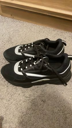 Dior Men's Low Top Lace-Up Athletic Sneakers Black/White Solid Casual