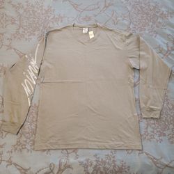 Victoria's Secret PINK Bling Long Sleeve Tee Green Silver Sequins Size Large