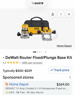 DeWalt DW618 Router Fixed/Plunge Base Kit