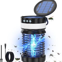 Brand New Solar Bug Zapper Outdoor,Cordless Rechargeable Mosquito Zapper, 4200V High Power,Waterproof