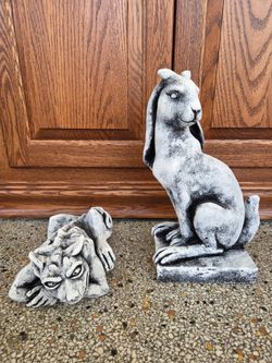 Two (2) Stone Garden Statues