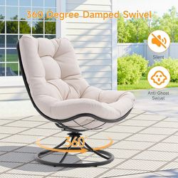 Swivel Accent Chair, 360 Degree Swivel Chair with Soft Thick Cushion and Sturdy Steel Frame, Modern Comfy Lounge Chair for Living Room, Bedroom, Readi