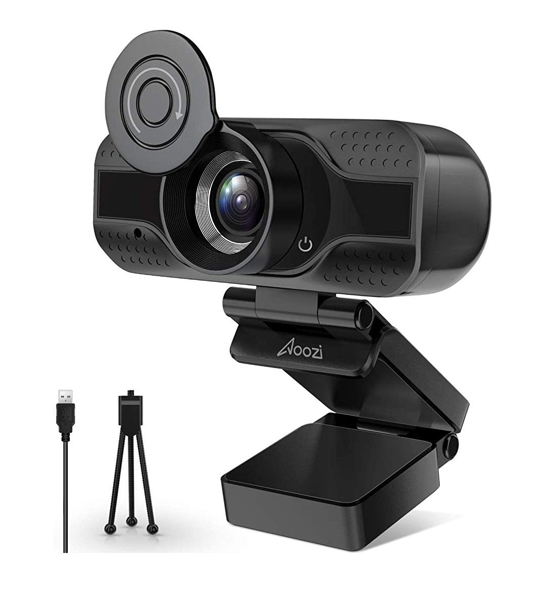 1080P HD USB Webcam with built in Microphone for Desktop or Laptop, Flexible Rotatable Clip and Tripod