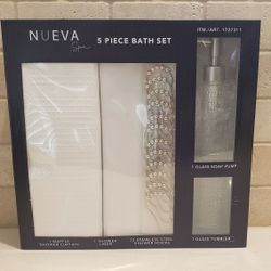 Shower Curtain & Accessories Bath Set