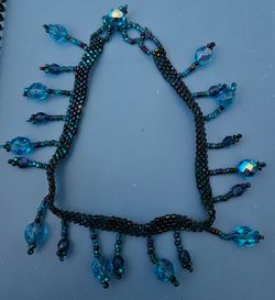 Handmade blue beaded bracelet, OBO