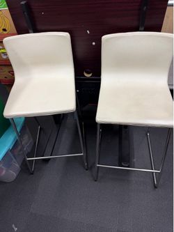 2 IKEA Stools Leather