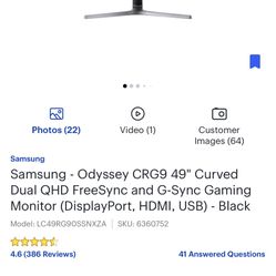 Sell Samsung 49inh Monitor 