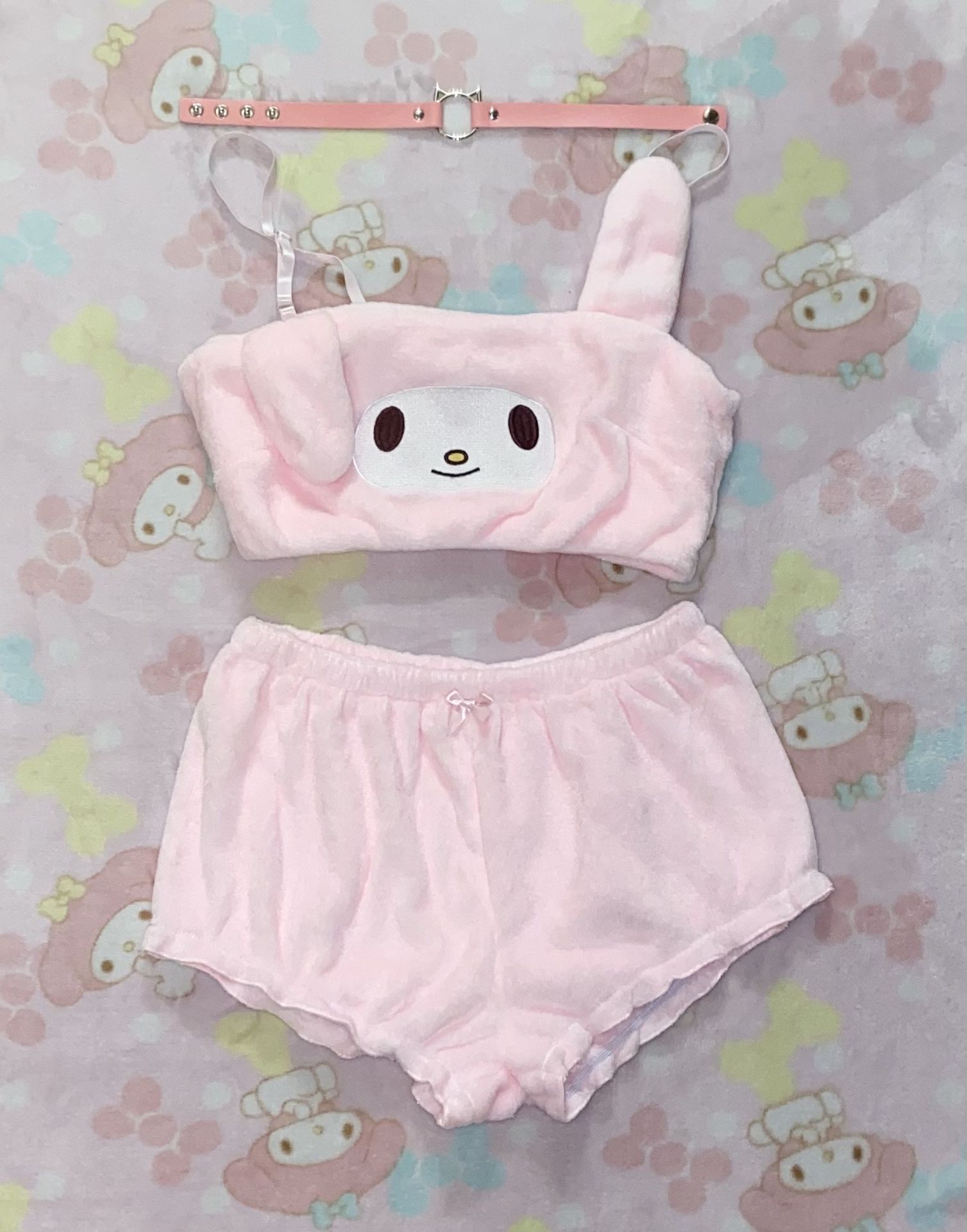 My Melody Pajamas Set With Choker *NEW In Package *  Medium Womans 