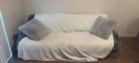 Gray Fabric Loveseat Sofa