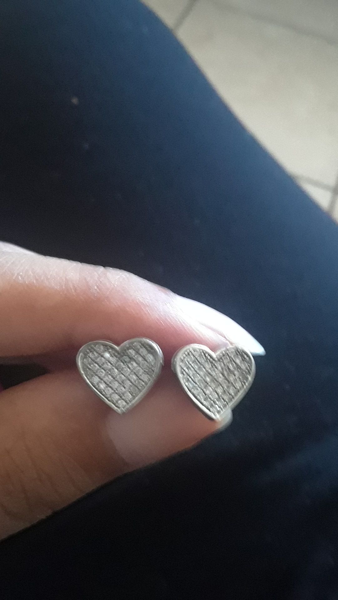 Diamond heart earrings