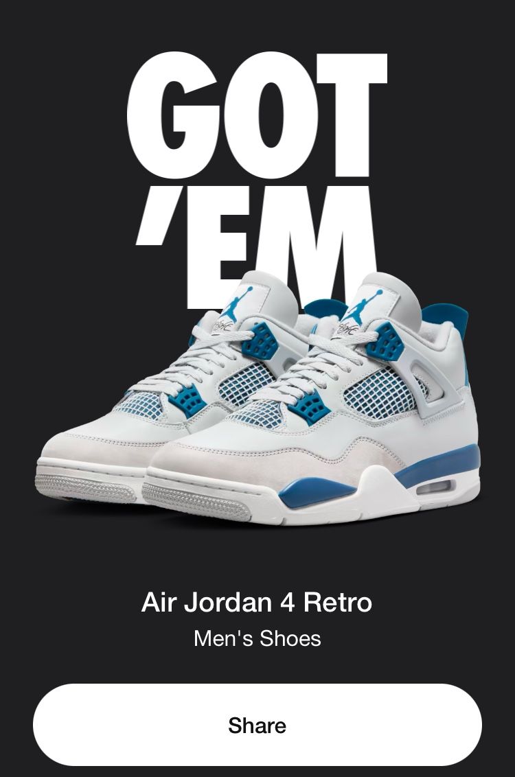 Jordan 4 Military Blue Size 12