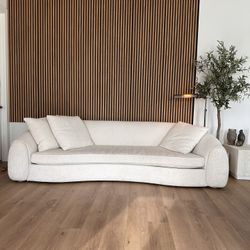 Mid-Century Harbour Gabriel 3-seater Sofa In Ivory Bouclé