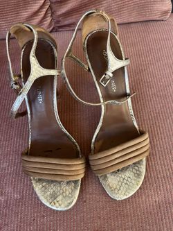 Donald  J. Pliner Brown And Metallic Sandals