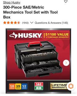 Husky 300 piece mechanics tool set