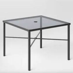 SWANTON  GLASS TOP 4 PERSON DINING TABLE TEMPERED  SMOKE GLASS  TOP