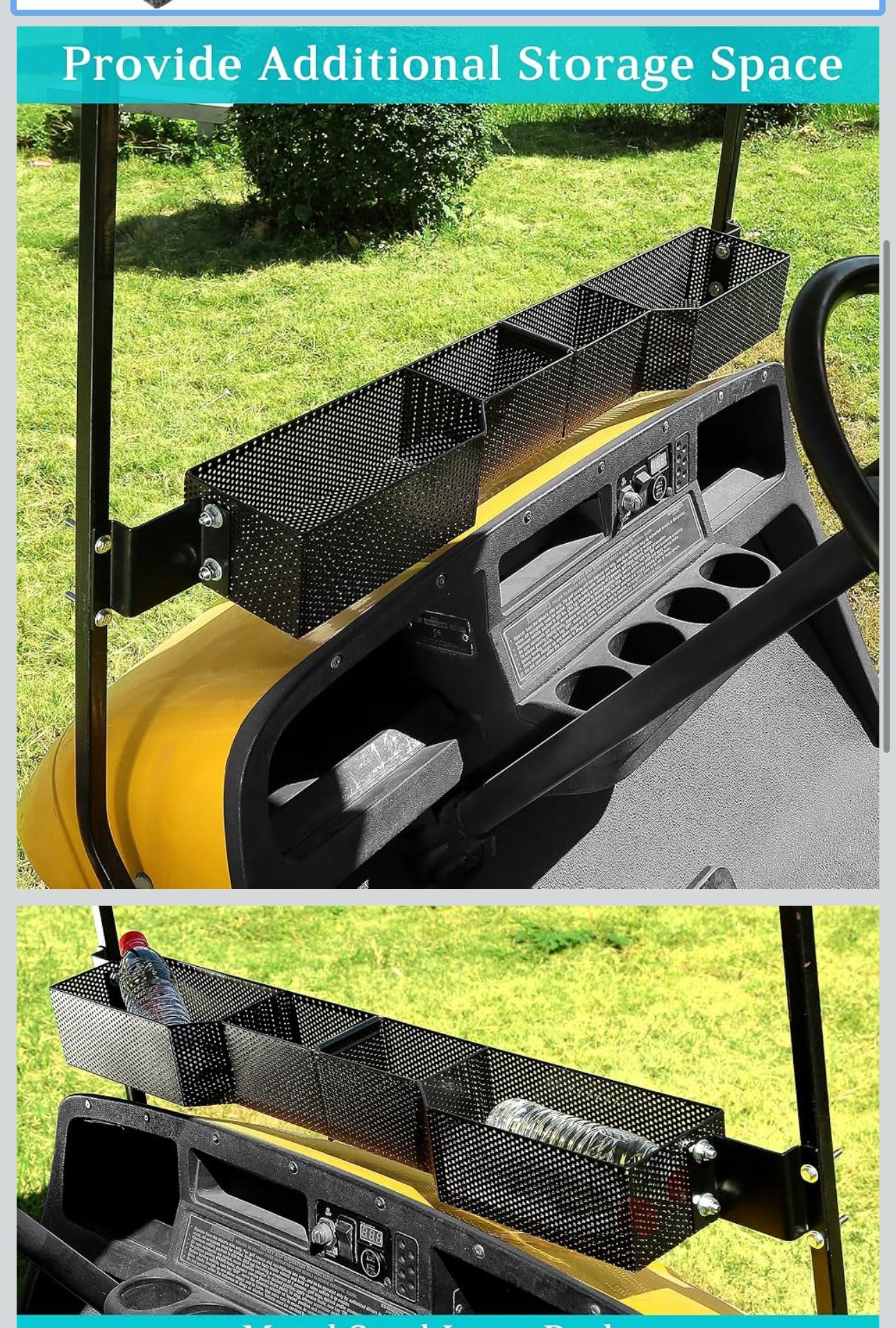 10LOL Golf Cart Front Inner Basket for EZGO TXT & RXV, Dash Storage/Tray Organizer Rack