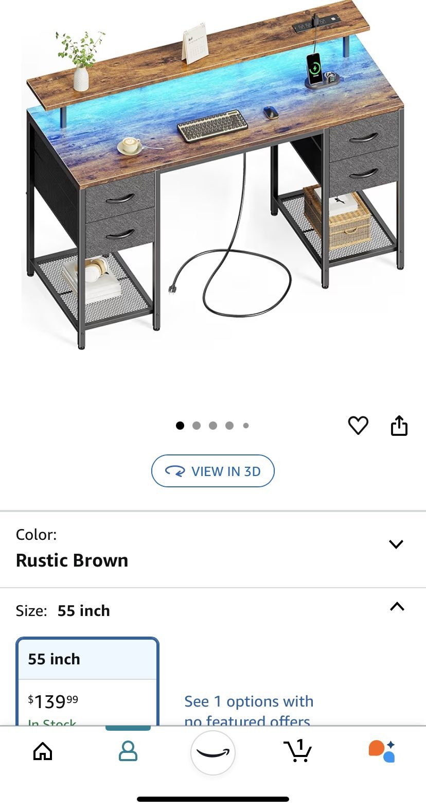 55 Inch Computer Desk