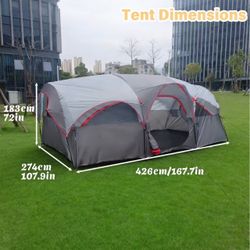 (14x9x6) FT -Windproof Extra Large Cabin Camping Tent,