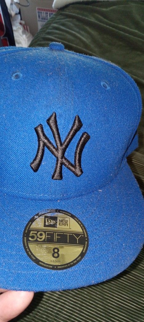 New Era Original N.y Yankees 59 Era Fitted Black And Blue Free Squeme Collector Hat