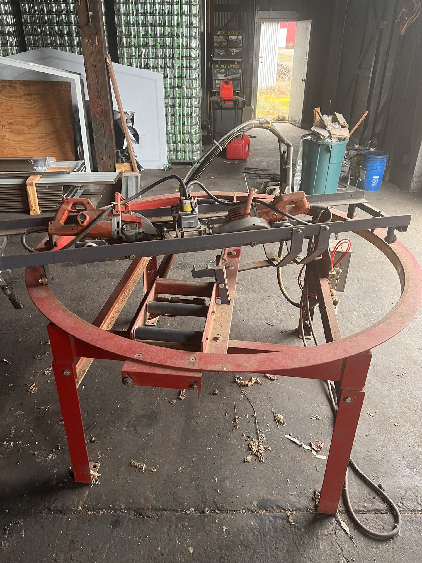 Truss Saws, Drill Presses, Big Chop Saws All Work