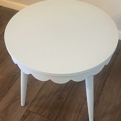 Light  Blue Scalloped Side Table