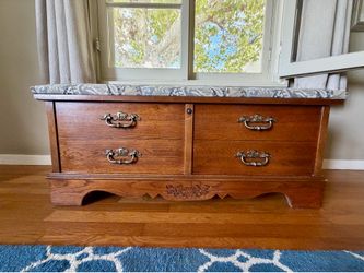 Lane cedar chest with upholstered top